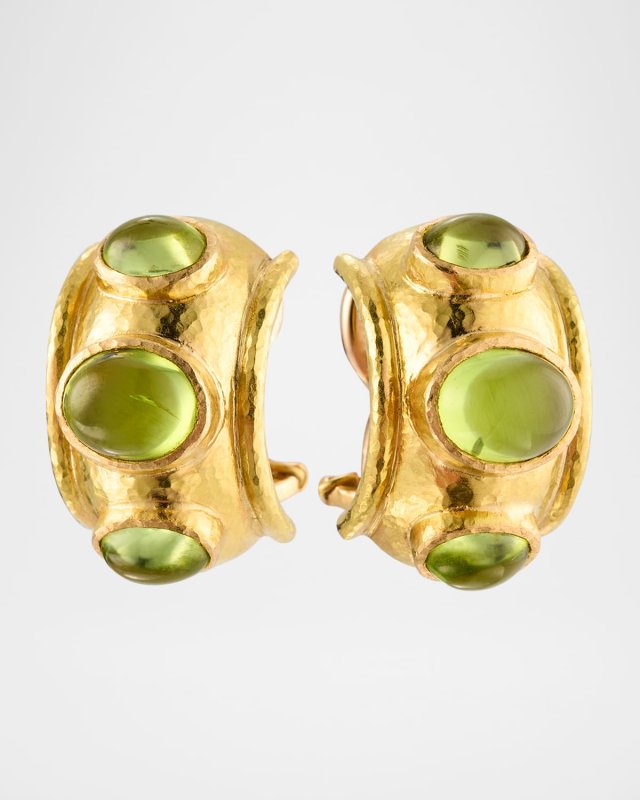 19K Vertical Peridot Earrings